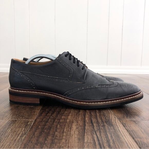 Cole Haan Leather Wingtip Derby Shoe Brogue Details GrandOS C24112 Size 11 Black - Picture 2 of 16